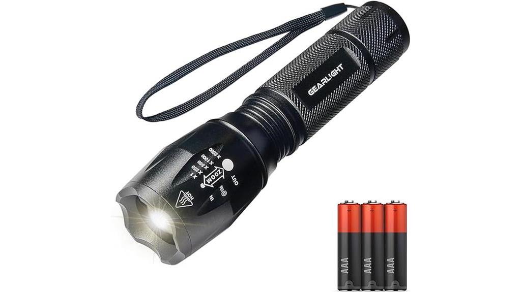 zoomable tactical led flashlight