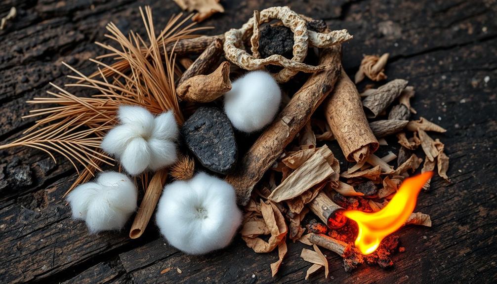 essential fire starting materials