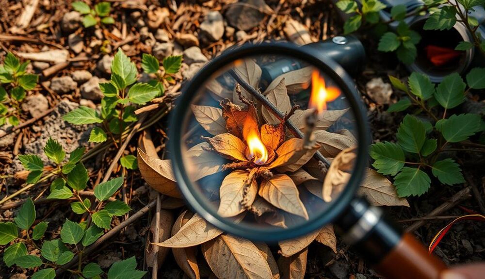 magnifying glass fire starter