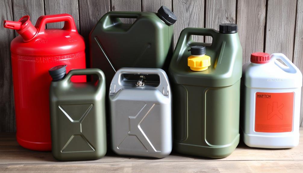 variety of gas containers