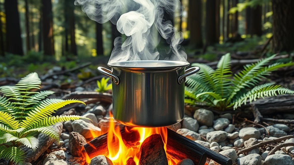 heat water until bubbling