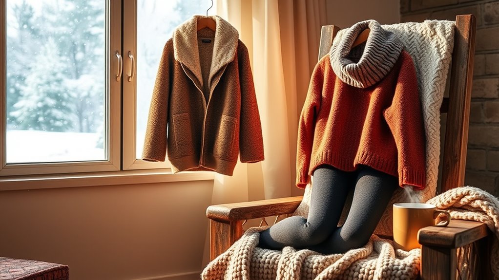 layered clothing for warmth