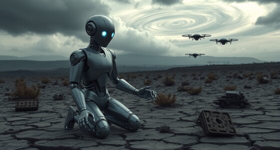 robots monitoring post apocalyptic climate