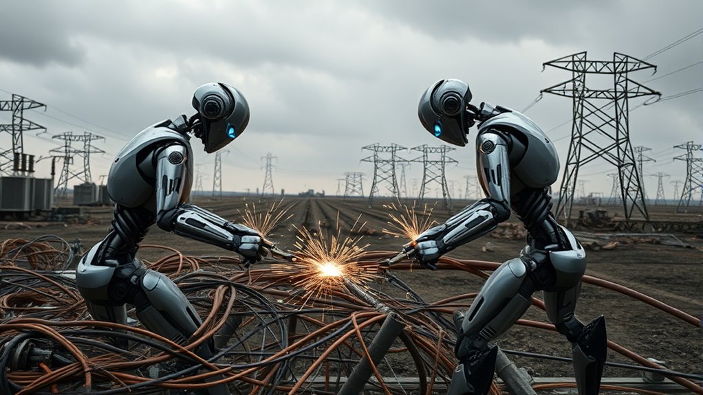 robots repair collapsed power grids