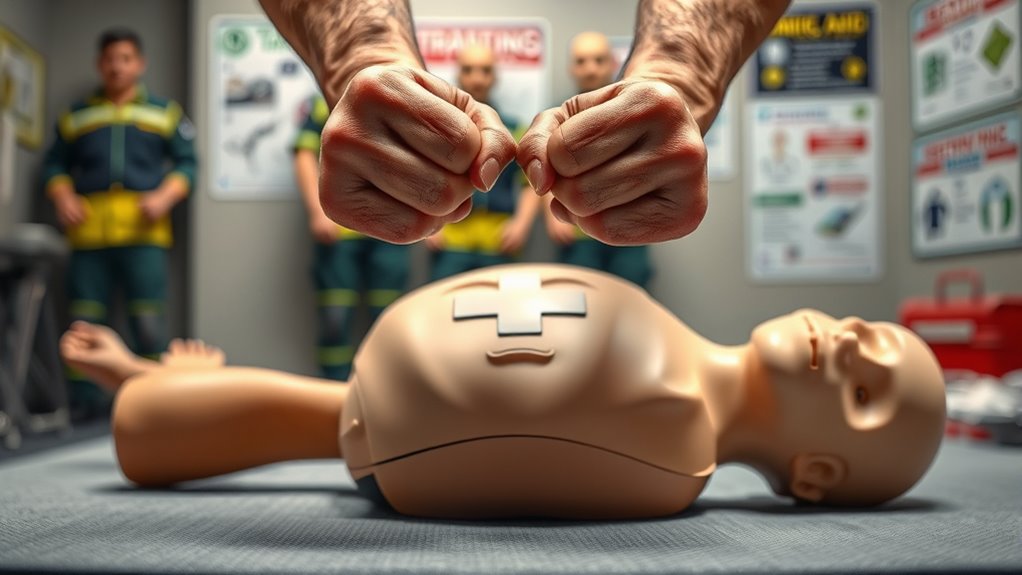 perform heimlich to clear airway