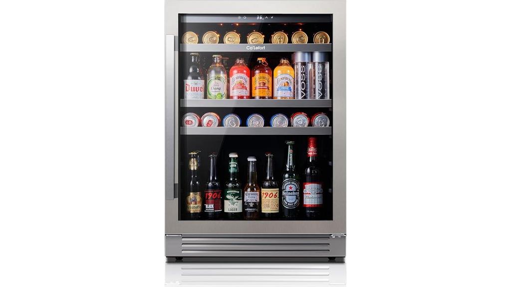 24 inch glass door beverage refrigerator