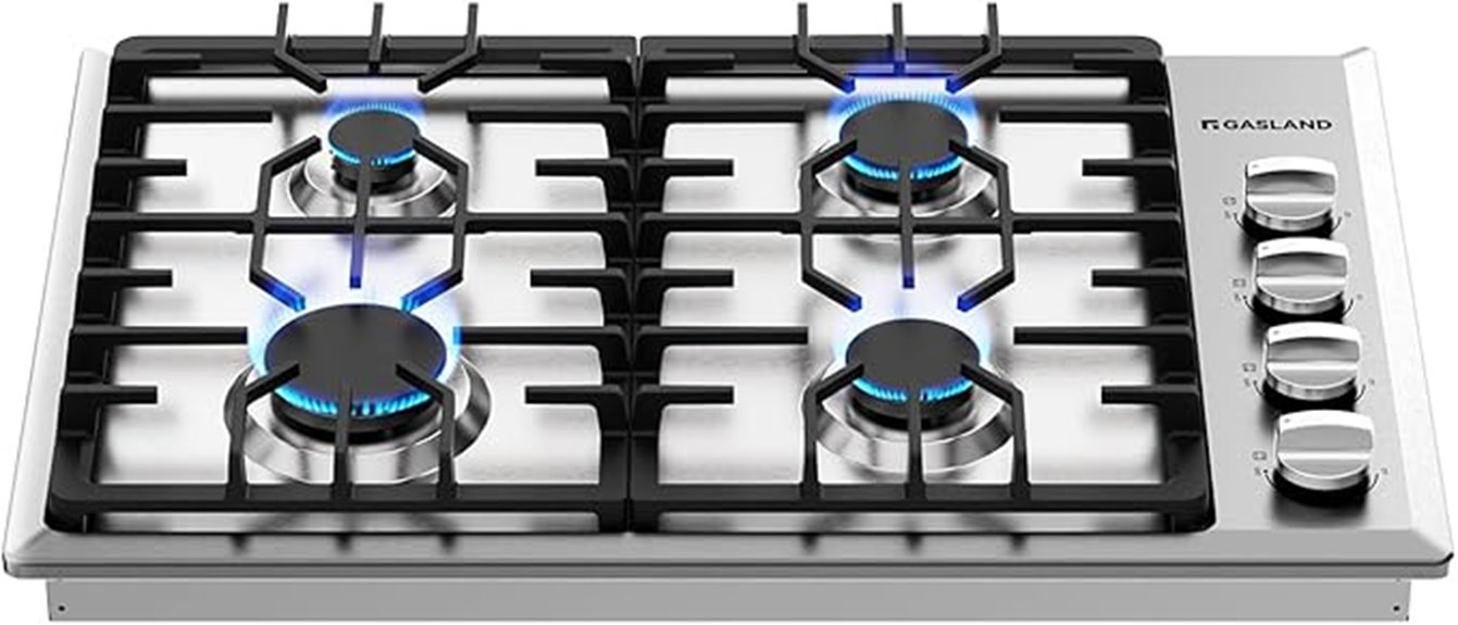 30 inch four burner cooktop