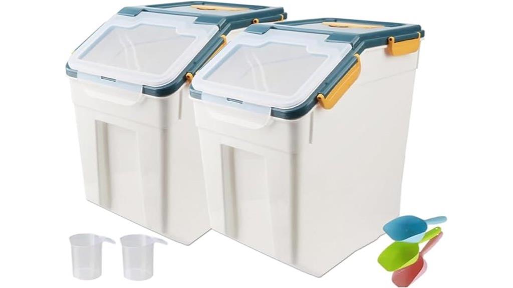 blue 50lb flour bins