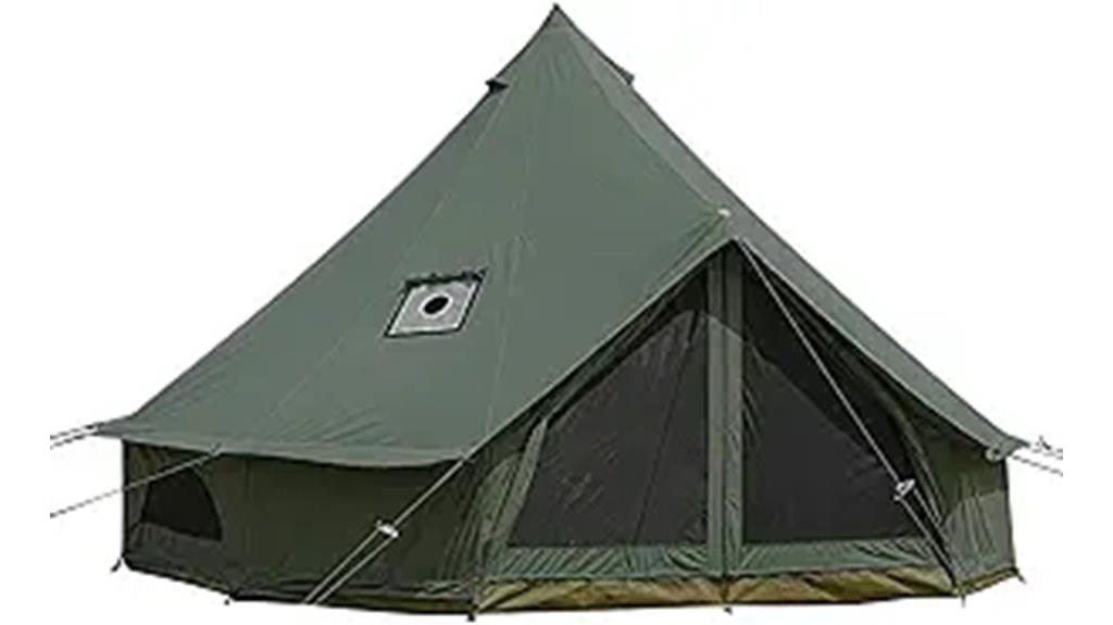 canvas bell tent with stove