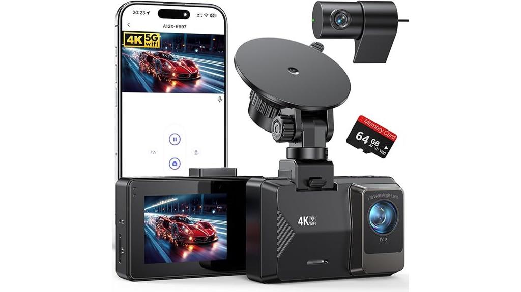 dual 4k 1080p dash cam