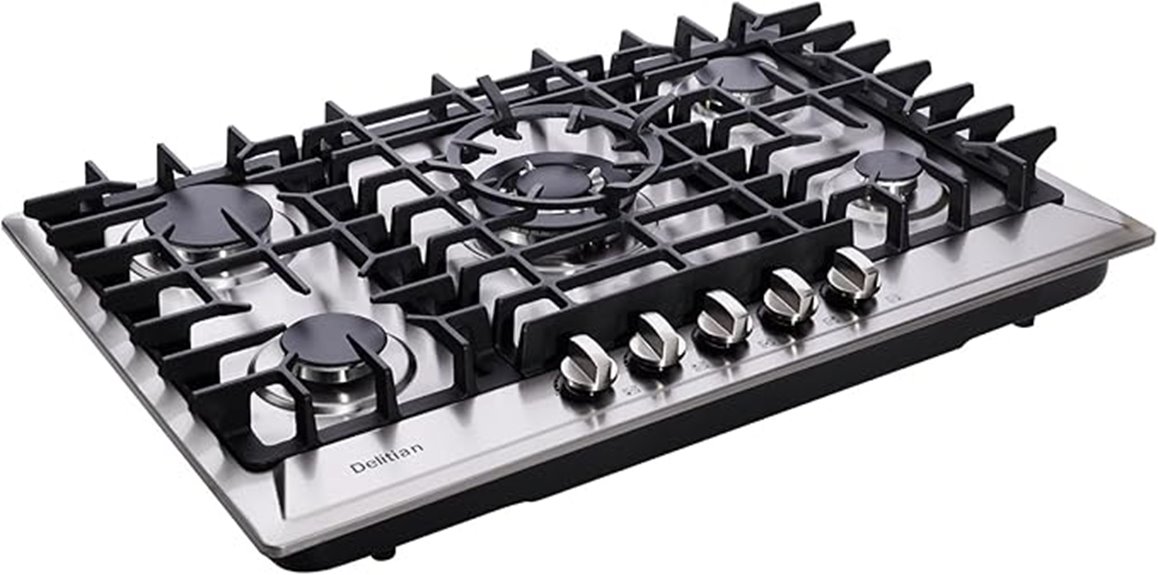 five burner stainless steel