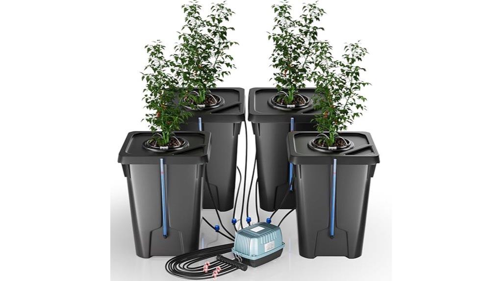four bucket hydroponic system