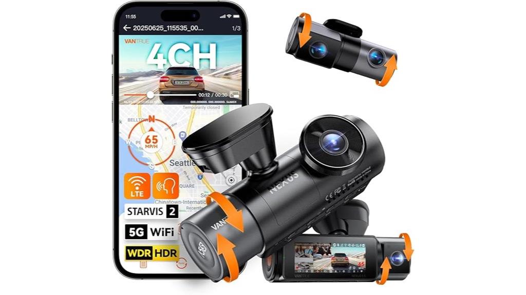 four channel wifi dash cam