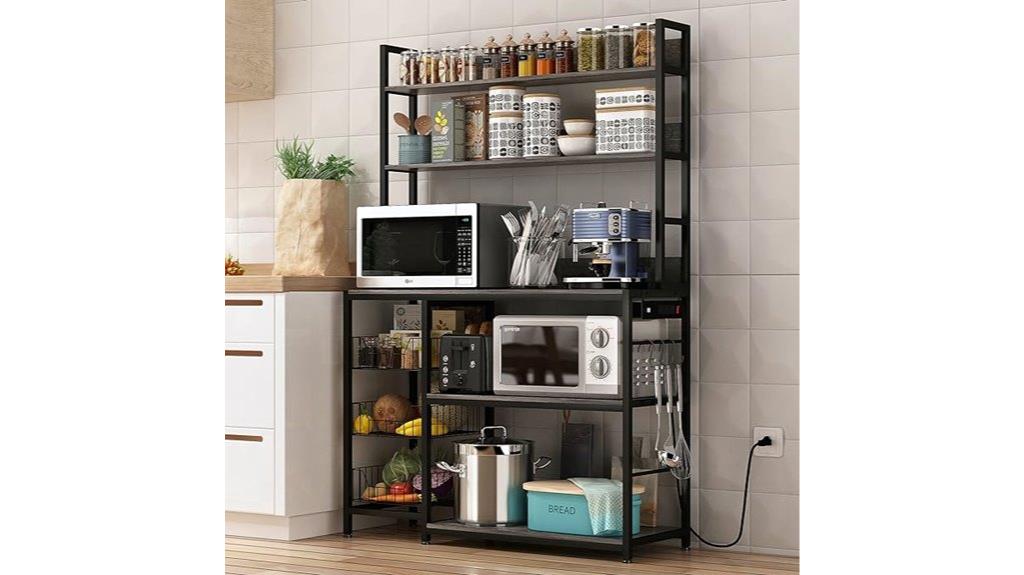 kitchen storage with outlets