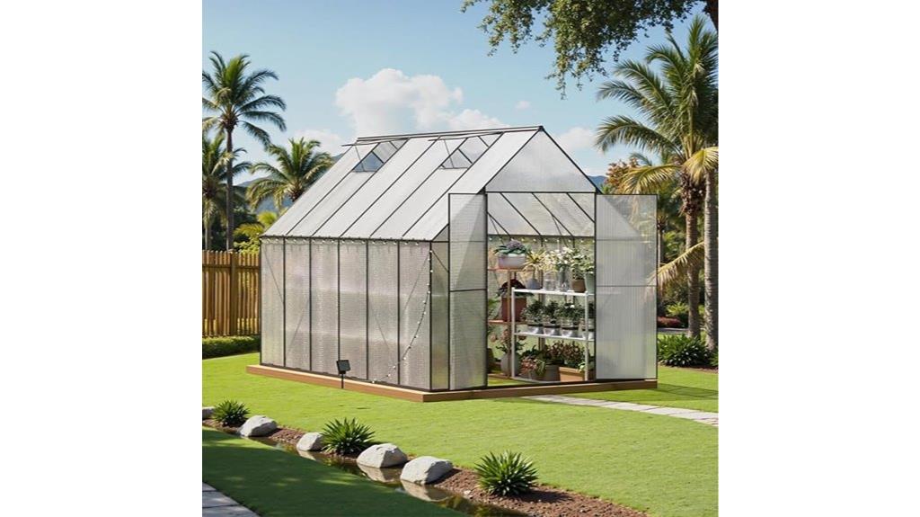 large outdoor polycarbonate greenhouse