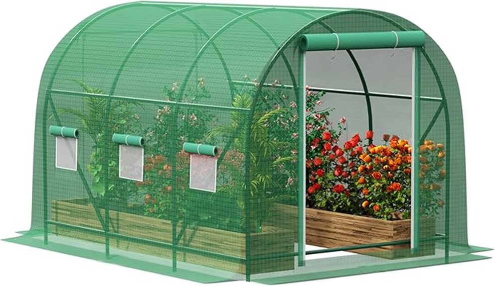 large ventilated outdoor greenhouse