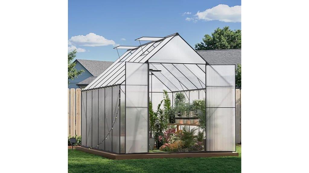 outdoor 8x12 polycarbonate greenhouse