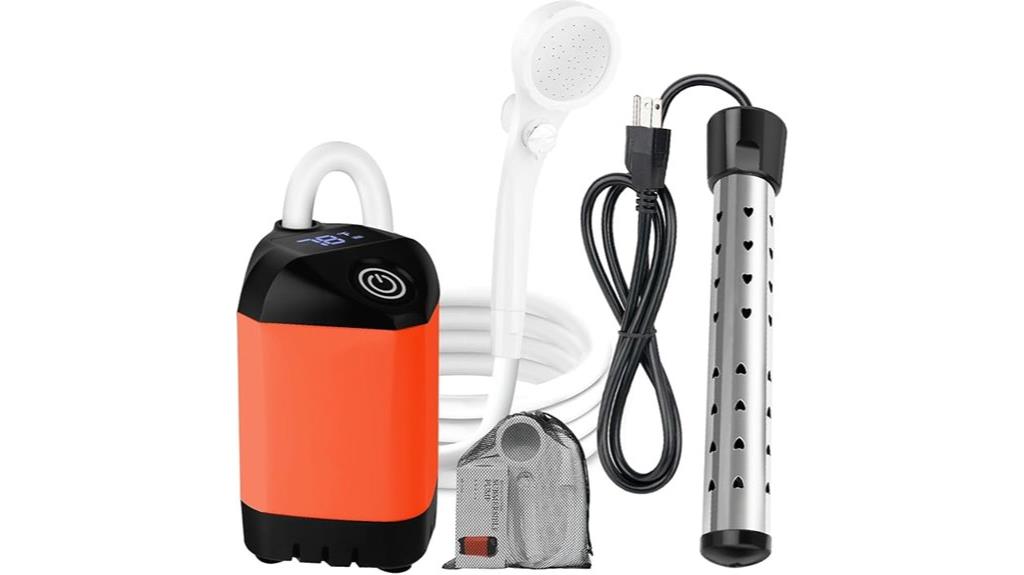 portable 2000w camping shower