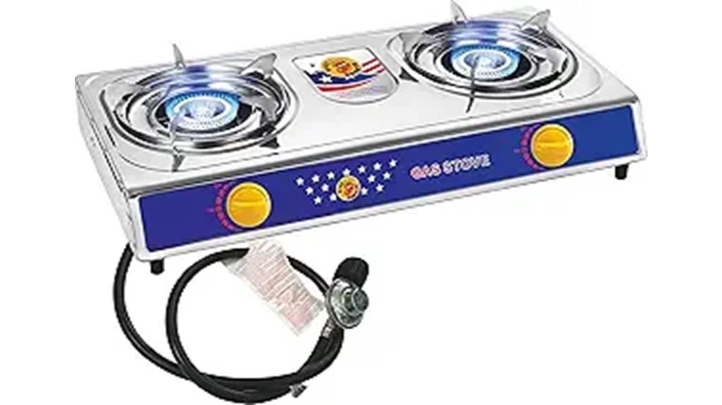 portable double burner stove