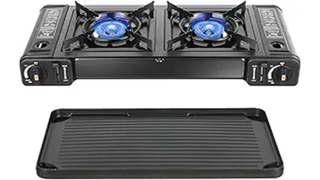 portable double burner stove