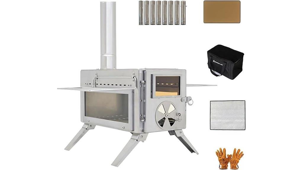 portable glass view stove