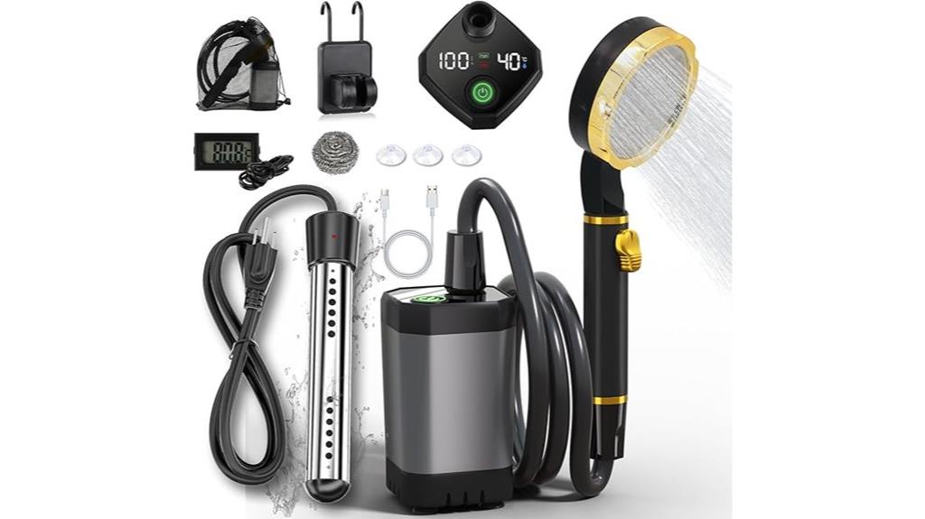 portable shower with heater