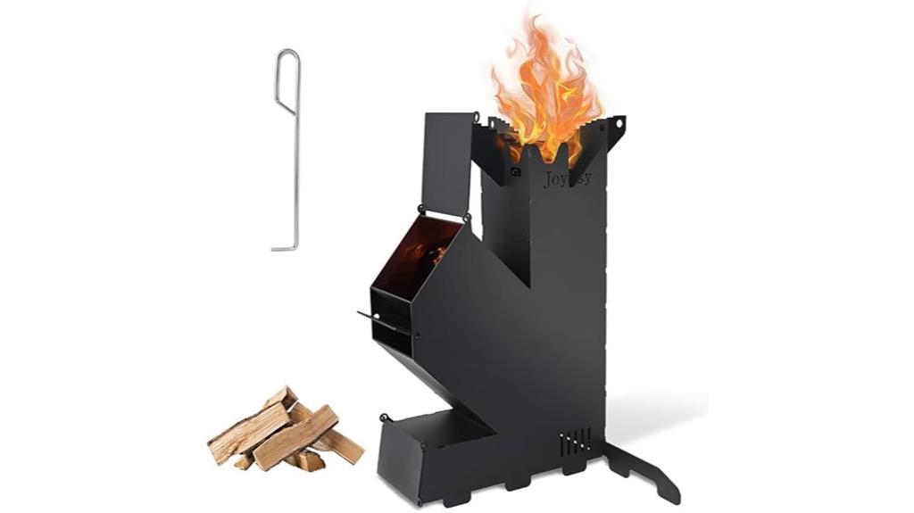 portable wood stove with storage