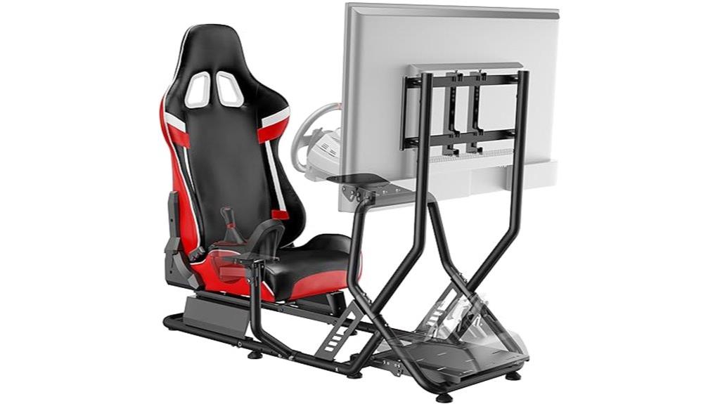 racing cockpit with monitor