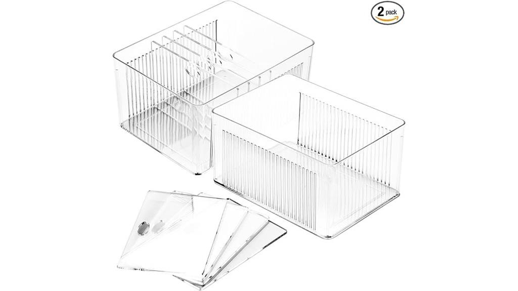 removable divider storage bins