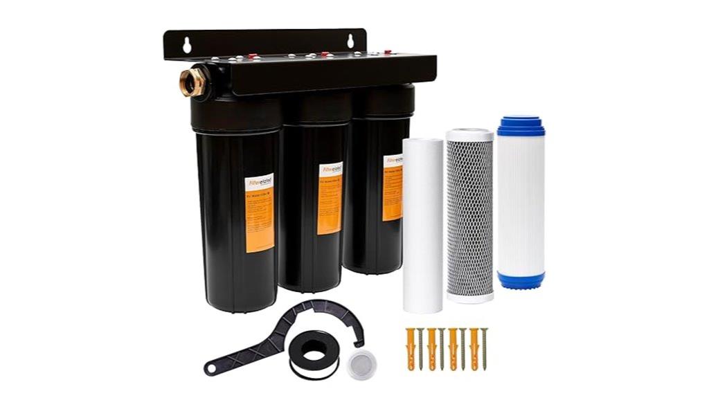 rv water filter with brass