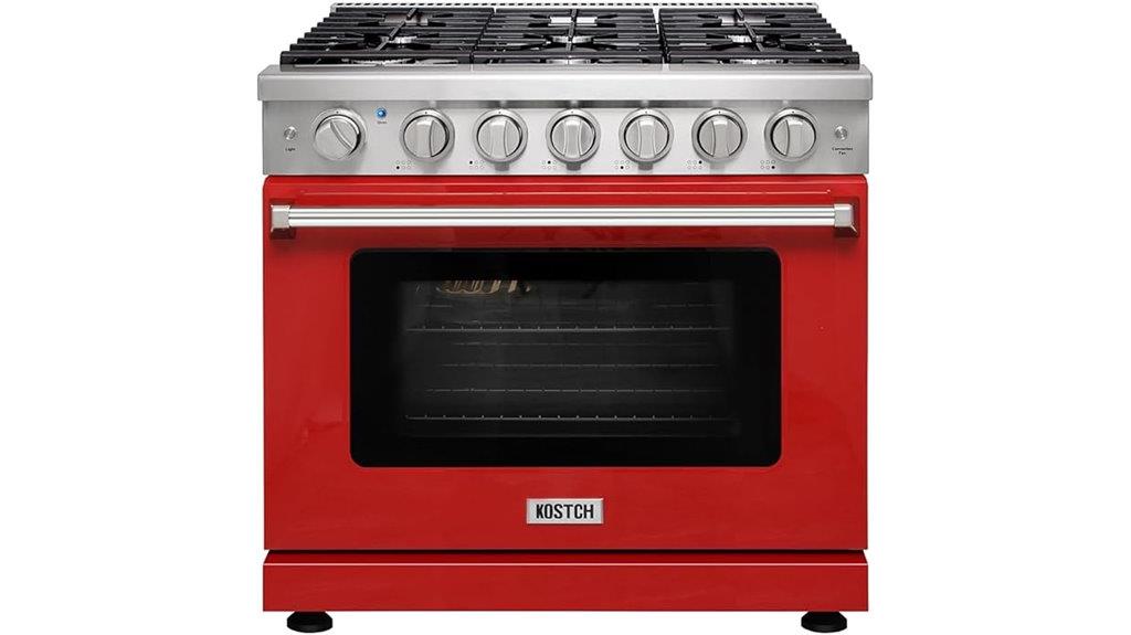 six burner stainless range