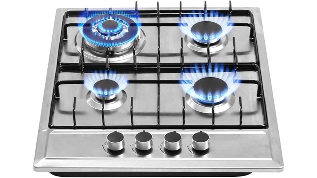 stainless steel 4 burner gas
