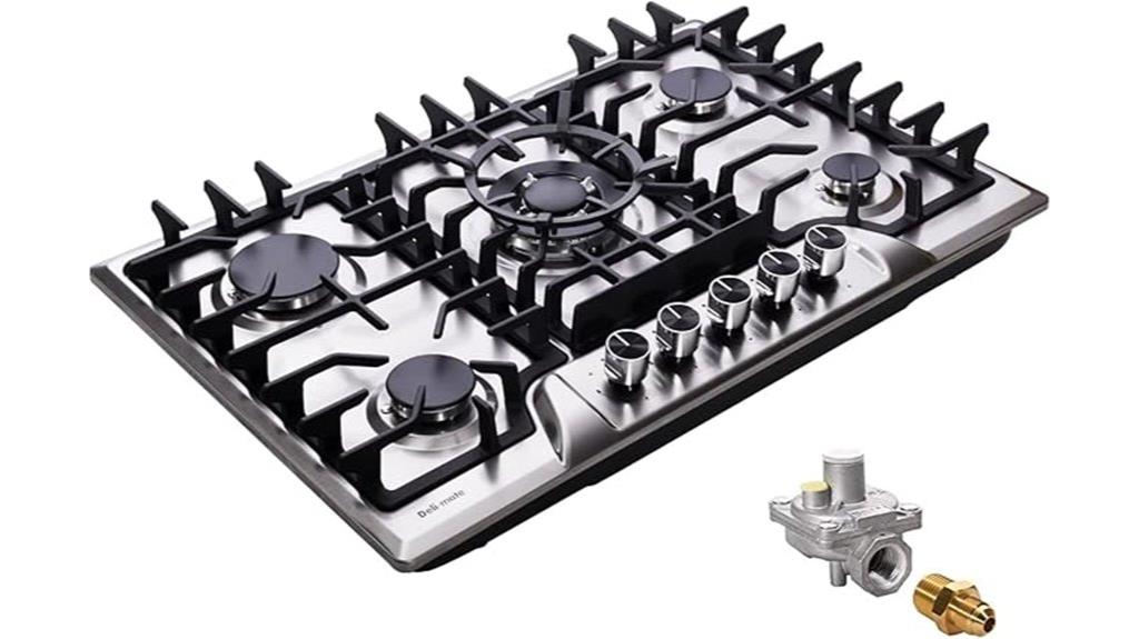 stainless steel 5 burner convertible
