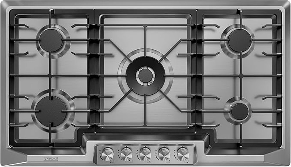 stainless steel gas cooktop