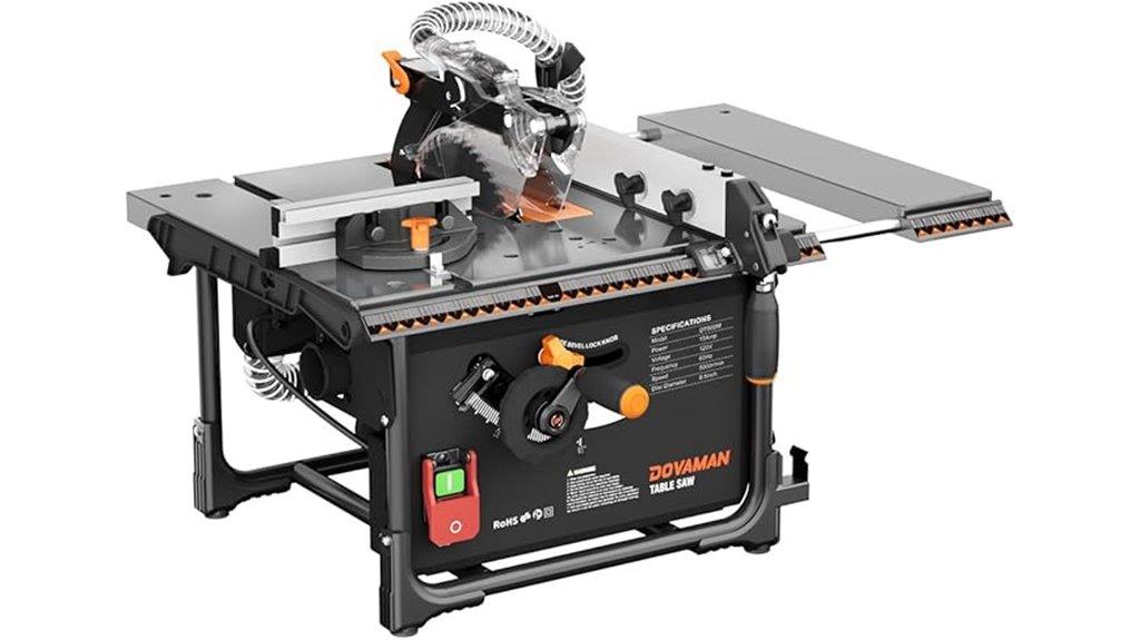 table saw with dust collection