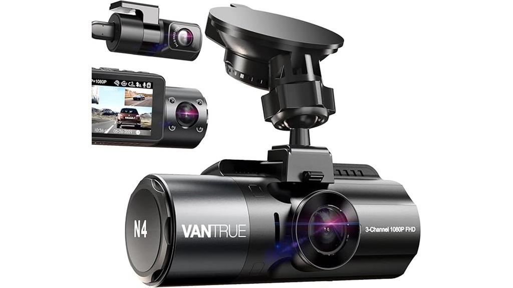 three channel 256gb dash cam