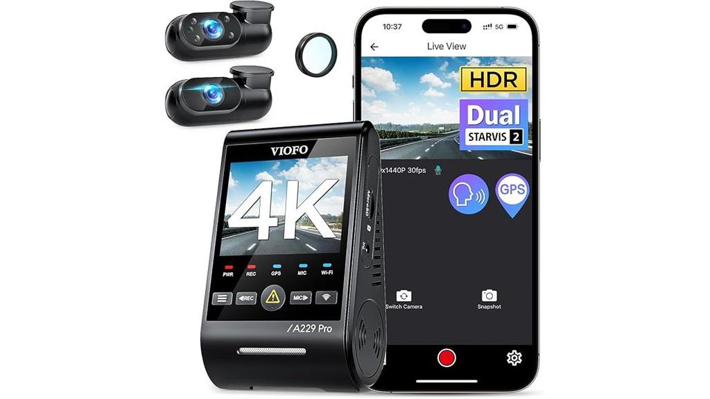 three channel 4k hdr dash cam