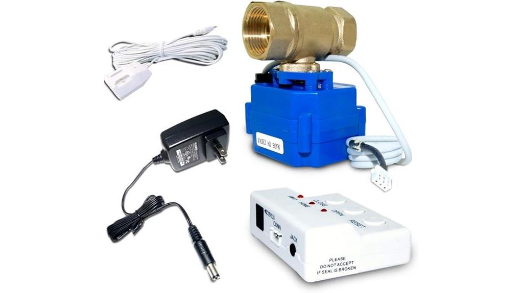 water leak detector with valve