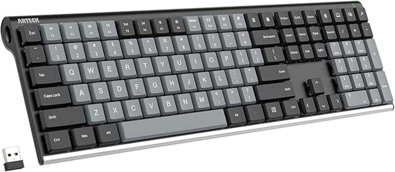 wireless mechanical keyboard with rechargeable battery