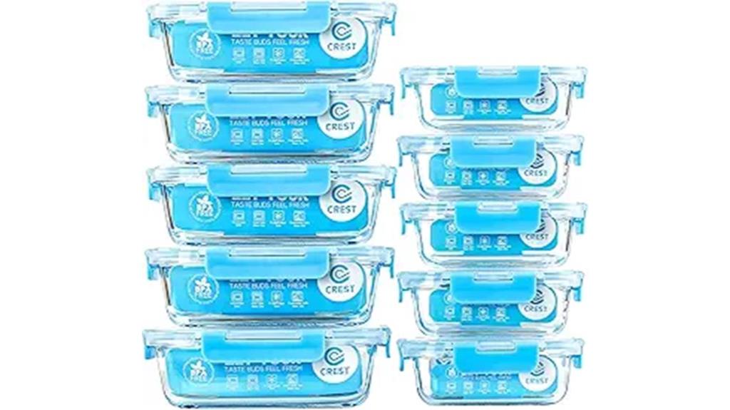 crest glass meal containers
