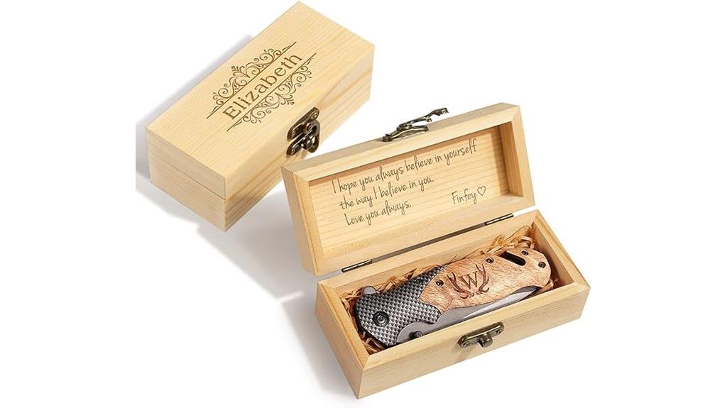 engraved knife with box