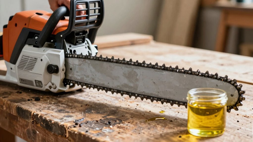 bar oil causes chainsaw halt