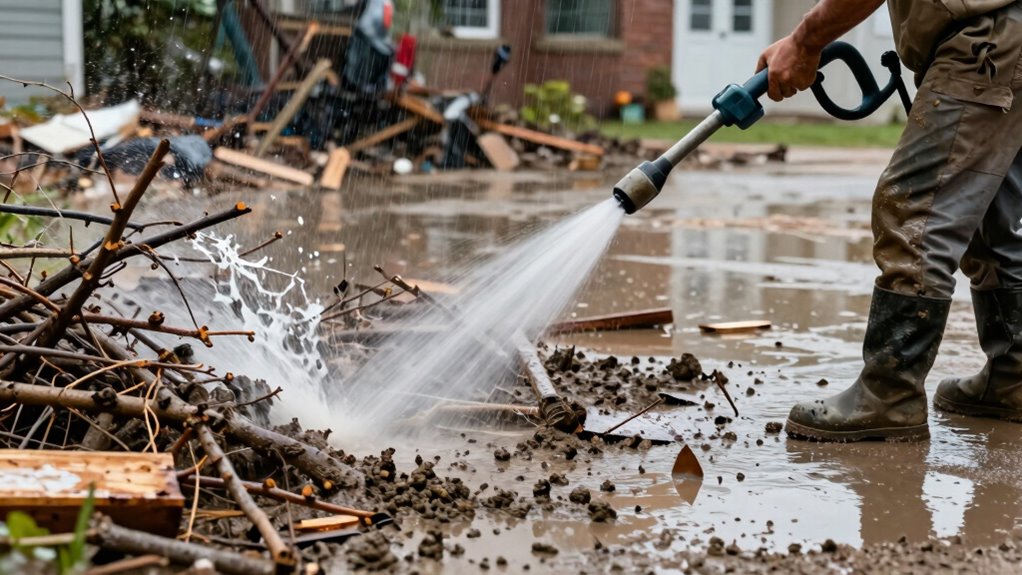 remove debris carefully safely