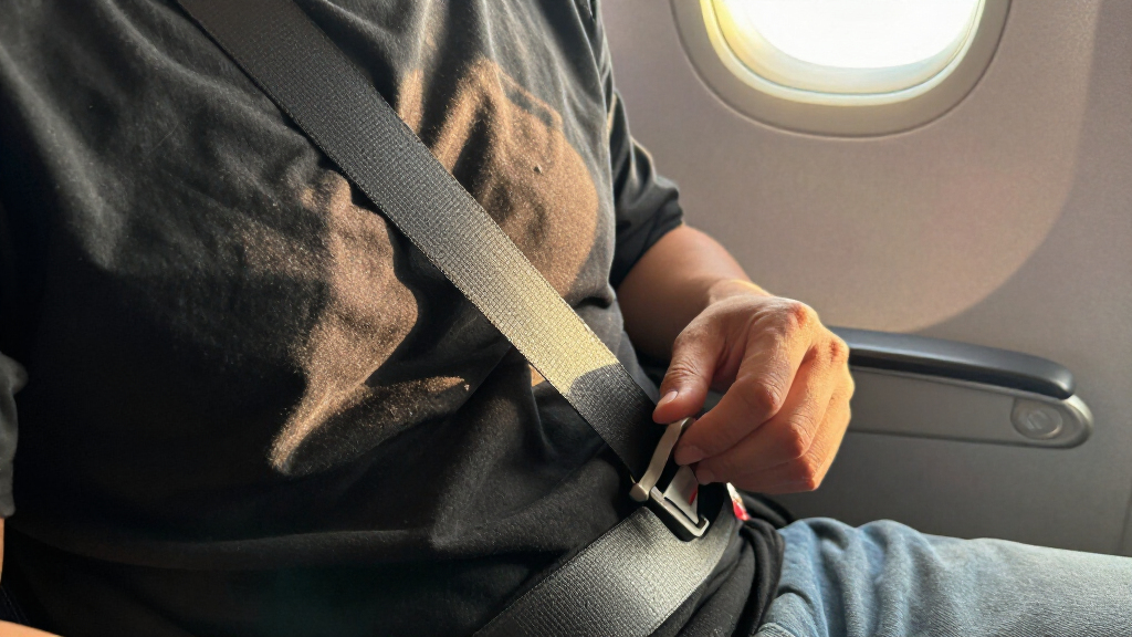 Kind Anschnallen Flugzeug