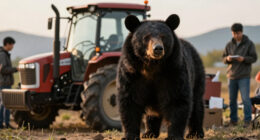 It Took Six People And A Tractor To Haul This Massive Black Bear Off The Mountain